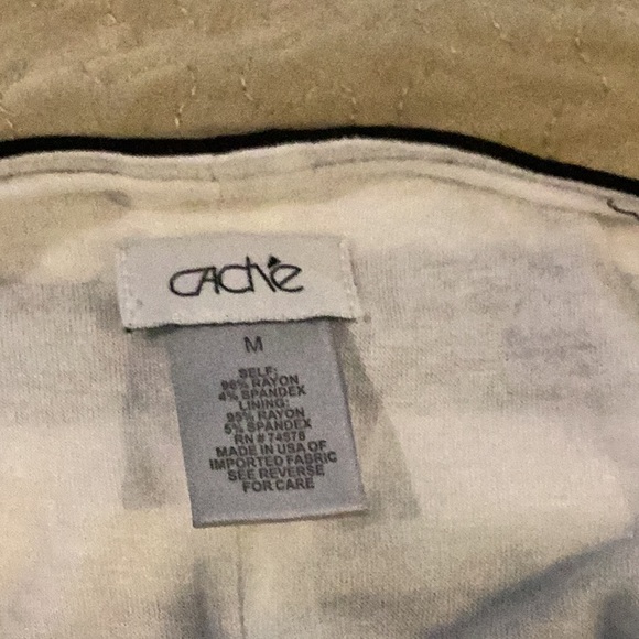 Cache Vintage Black & White Striped Strapless Dress w/ Tie in Back & Ruffle Trim - Picture 9 of 9